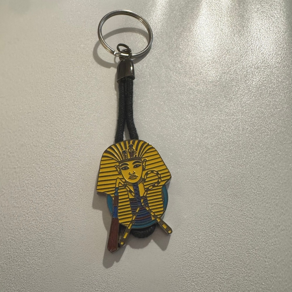 Luxor Egypt Pharaoh King Tut Souvenir Keychain Black‎ Cord Travel Gift